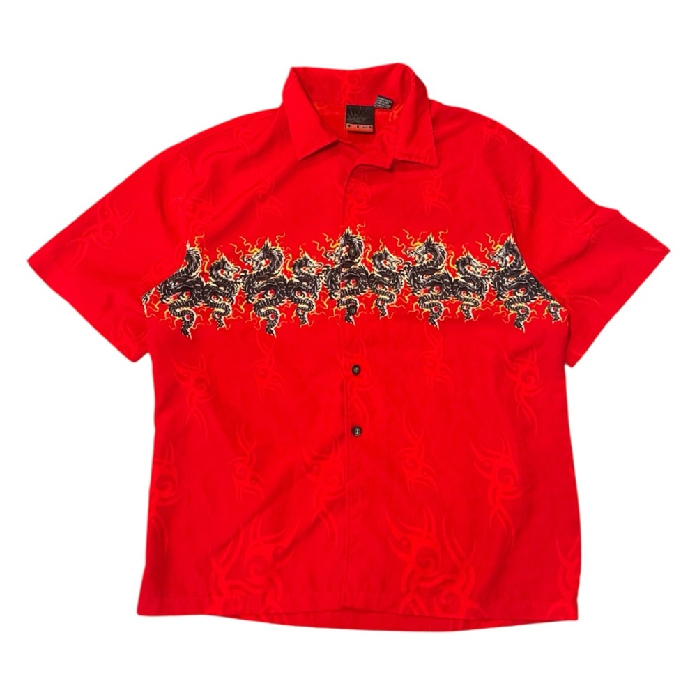 Y2K c-two dragon button up